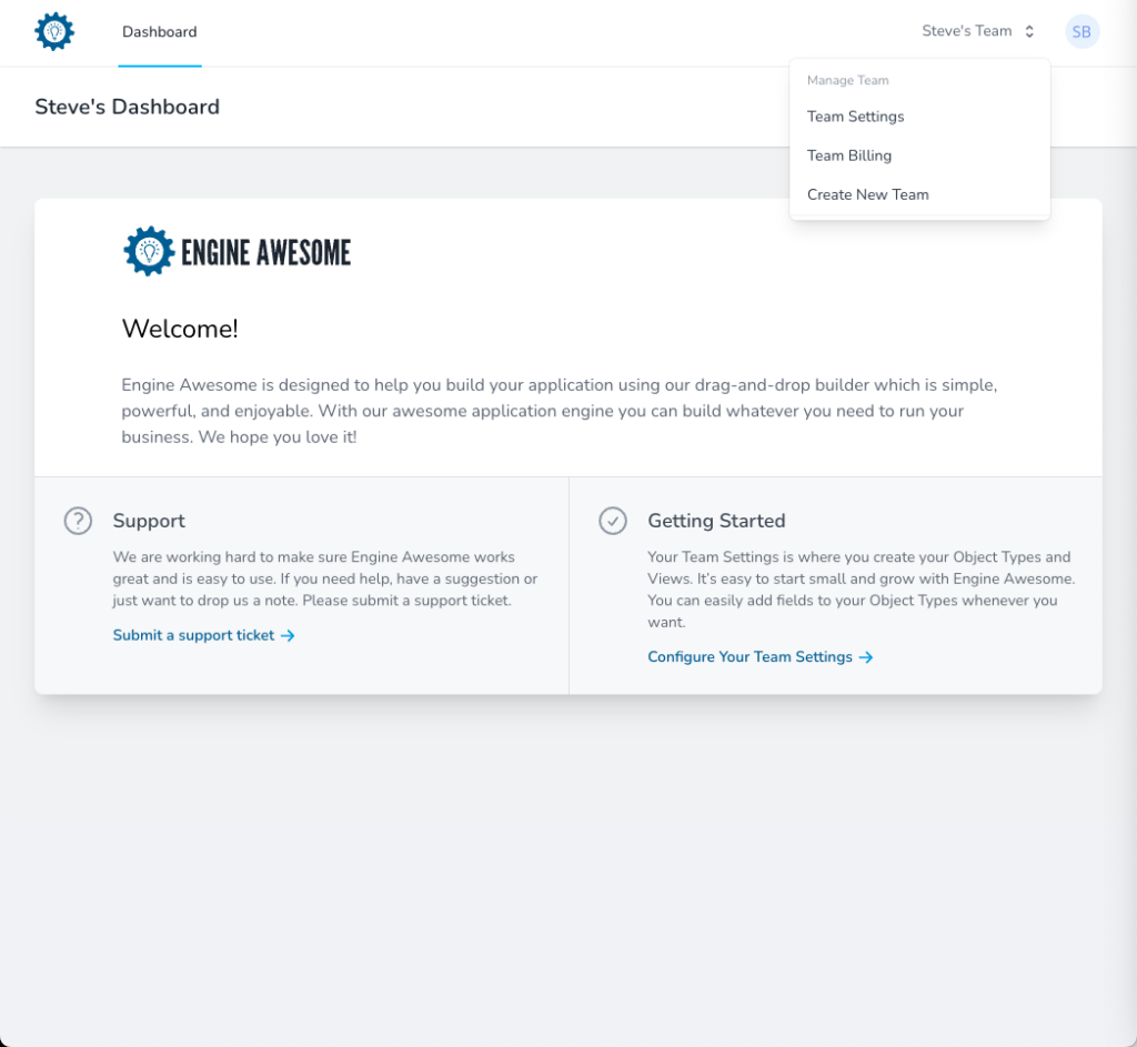 Team billing settings screen for entering credit card information