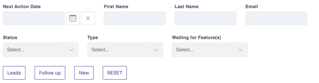 Query Filters block in a layout showing filter inputs for searchable fields