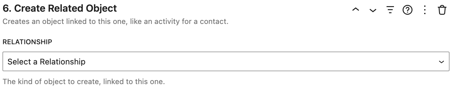 Create Related Object's Relationship setting