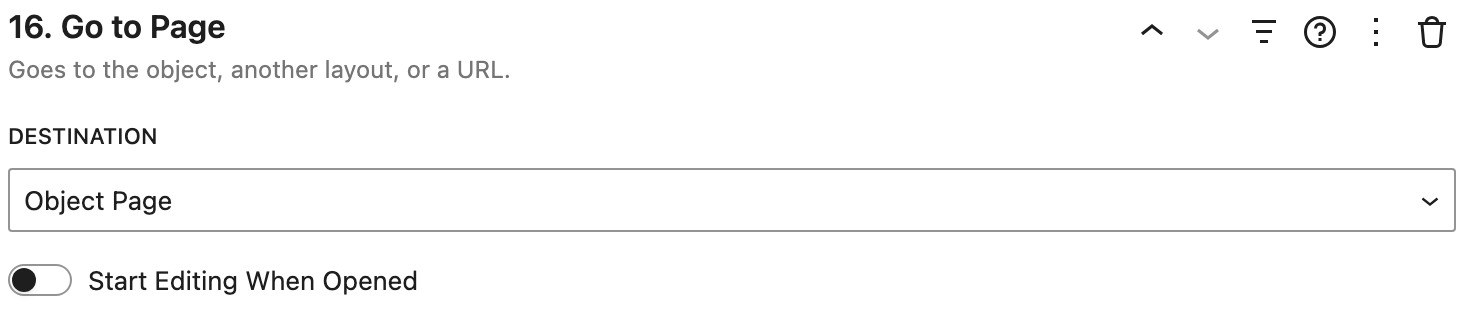 Go to Page, going to a record's page